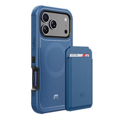 MyBat Pro Maverick Series Rogue Edition MagSafe Case + MagStash Wallet Folio for Apple iPhone 17 Pro - Blue