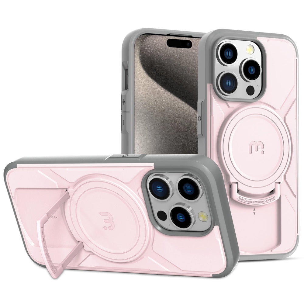 MyBat Pro Stealth Series w/ MagSafe Case for Apple iPhone 15 Pro - Pink / Grey