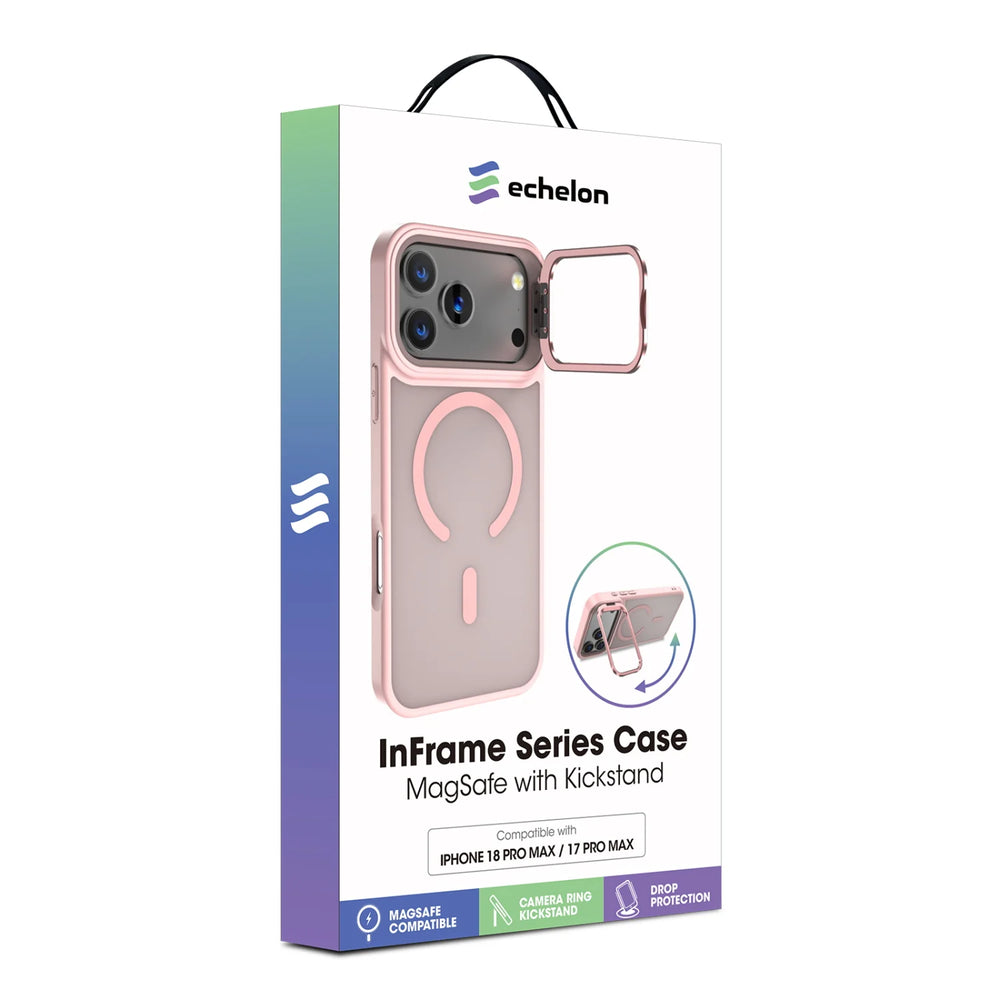 echelon InFrame MagSafe Case with Kickstand for Apple iPhone 18 Pro Max / 17 Pro Max - Pink