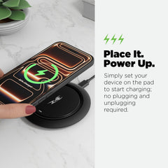 AmpNergy PowerFlow Wireless Charging Pad (15W) - Black