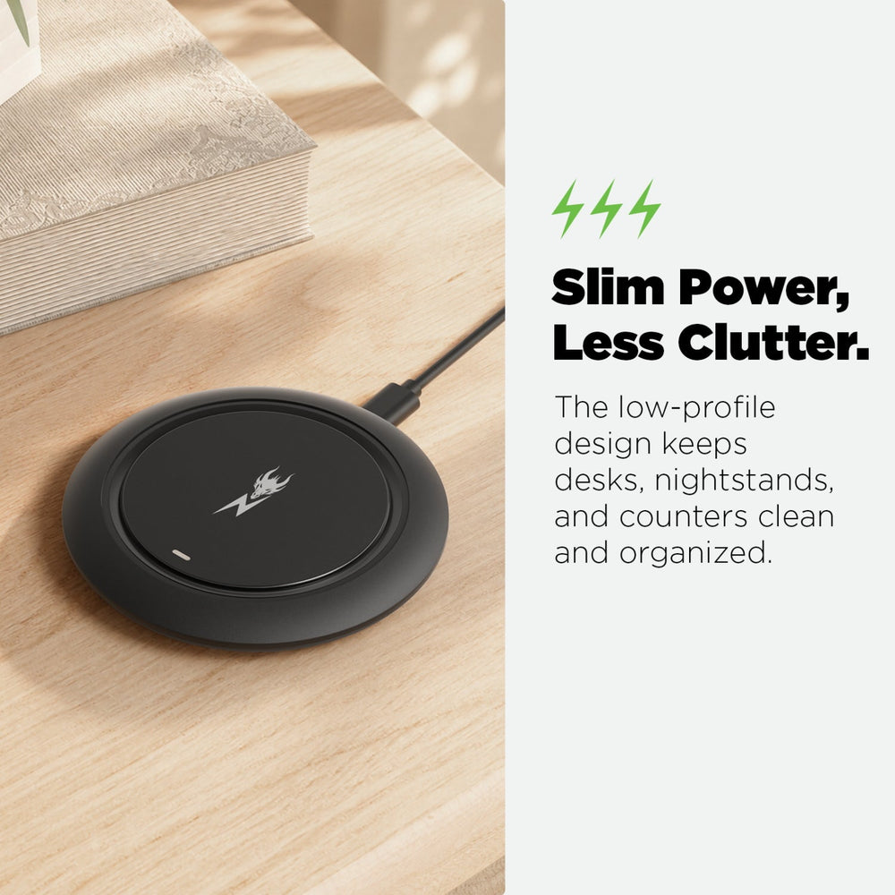 AmpNergy PowerFlow Wireless Charging Pad (15W) - Black