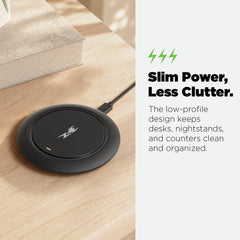 AmpNergy PowerFlow Wireless Charging Pad (15W) - Black