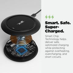 AmpNergy PowerFlow Wireless Charging Pad (15W) - Black