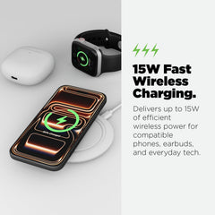 AmpNergy PowerFlow Wireless Charging Pad (15W) - White