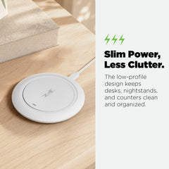 AmpNergy PowerFlow Wireless Charging Pad (15W) - White