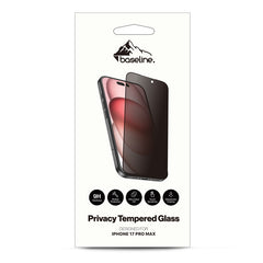 Protection d'écran en verre trempé Baseline Privacy à couverture complète pour Apple iPhone 17 Pro Max