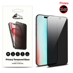 Protection d'écran en verre trempé Baseline Privacy à couverture complète pour Apple iPhone 17 Pro Max