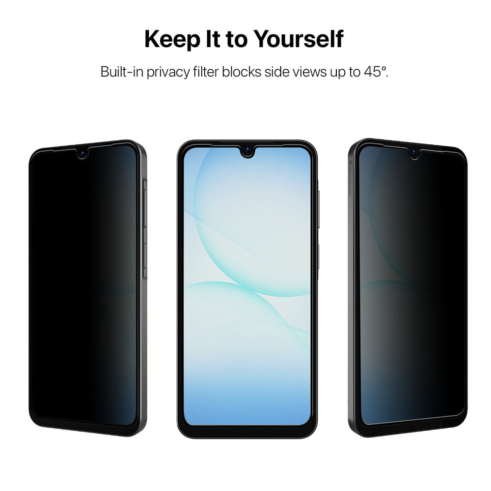 baseline Privacy Full Coverage Tempered Glass Screen Protector for Samsung Galaxy A18 5G / A17 5G / A16 5G - Black