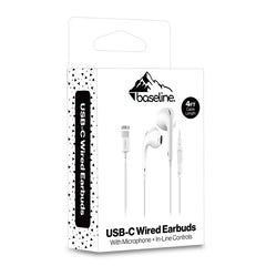 baseline USB-C Wired Earbuds w/ Microphone and In-Line Controls
