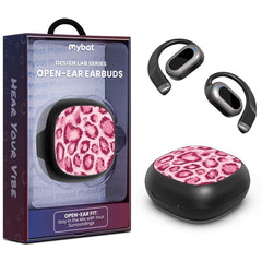 Audífonos abiertos MyBat Design Lab - Estampado de leopardo rosa