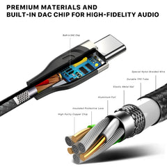 Connecteur audio mâle USB-C vers 3,5 mm MyBat Pro 4FT