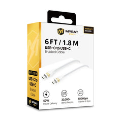 MyBat Pro 60W USB-C to USB-C Braided Charging Cable - 6FT