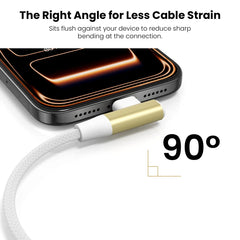 MyBat Pro 240W USB-C to USB-C 90 Degree Right Angle Charging Cable – 6FT