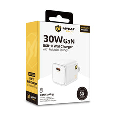 MyBat Pro 30W USB-C PD Foldable GaN Wall Charger - White