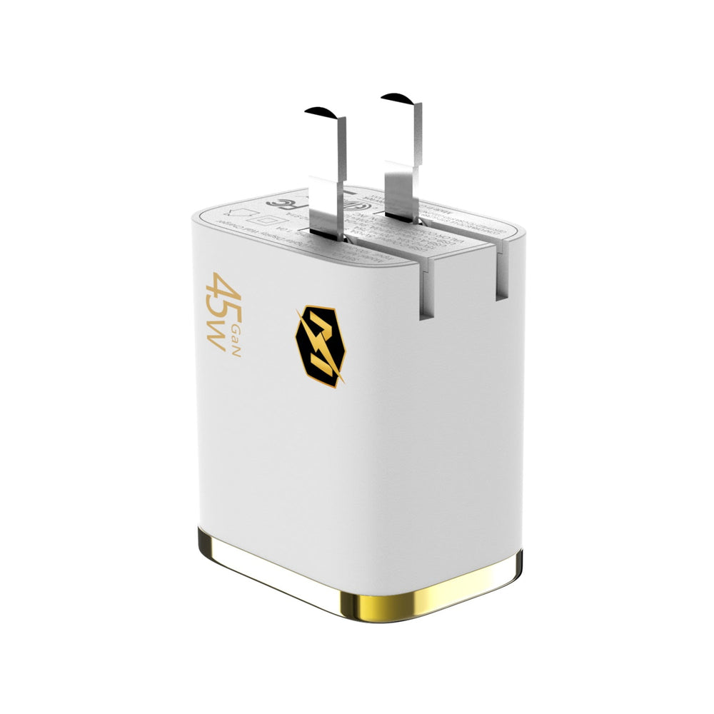 MyBat Pro 45W Dual-Port Digital Display GaN Wall Charger - White