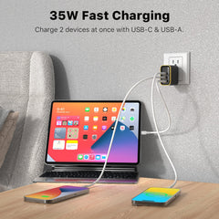 MyBat Pro 70W Three-Port Digital Display GaN Wall Charger - Black
