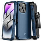 MyBat Pro Maverick Series Case w/ Holster and Tempered Glass for Apple iPhone 14 Pro (6.1)