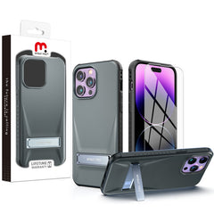 MyBat Pro Beyonder Series Case with Kickstand + Tempered Glass for Apple iPhone 14 Pro
