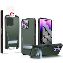 MyBat Pro Beyonder Series Case with Kickstand + Tempered Glass for Apple iPhone 14 Pro