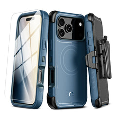 MyBat Pro Maverick Series MagSafe Case w/ Holster and Tempered Glass for Apple iPhone 18 Pro / 17 Pro