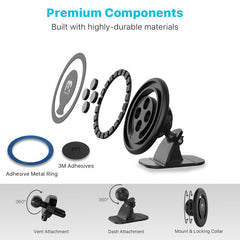 Support magnétique de téléphone pour voiture MyBat Pro 3-en-1