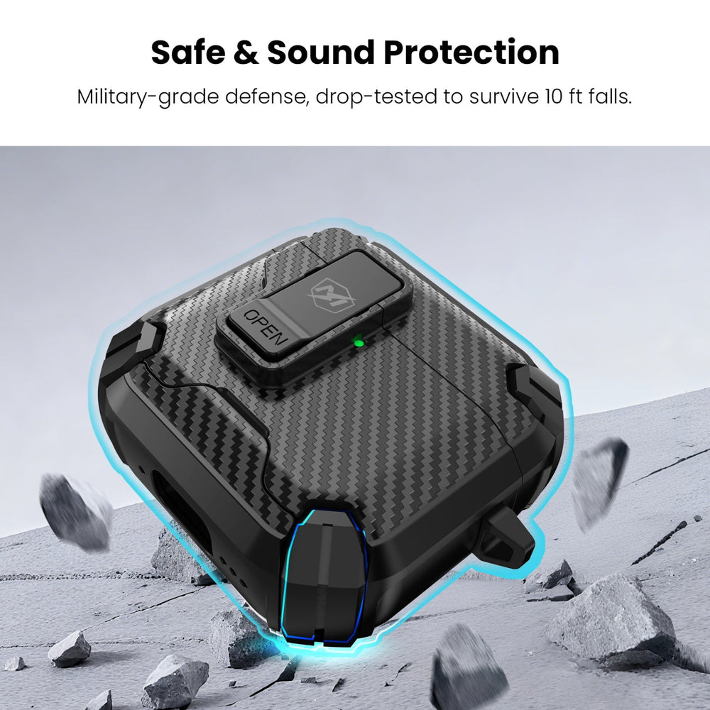 MyBat Pro SafeSound Magnetic Locking AirPods Case for Apple AirPods 5 / AirPods 4 - Black