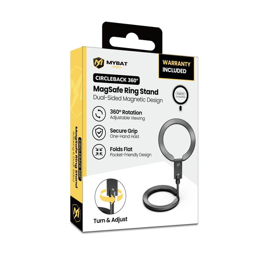 MyBat Pro CircleBack 360° Rotating Dual-Sided MagSafe Ring Stand - Black