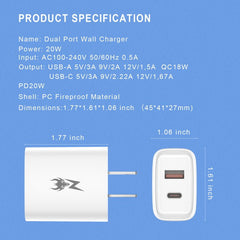 AmpNergy 20W Dual - Port Wall Charger (12PCS)MyBat Pro