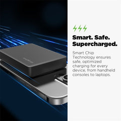 AmpNergy MagVault Slim Magnetic Power Bank – 10000mAh - BlackMyBat Pro