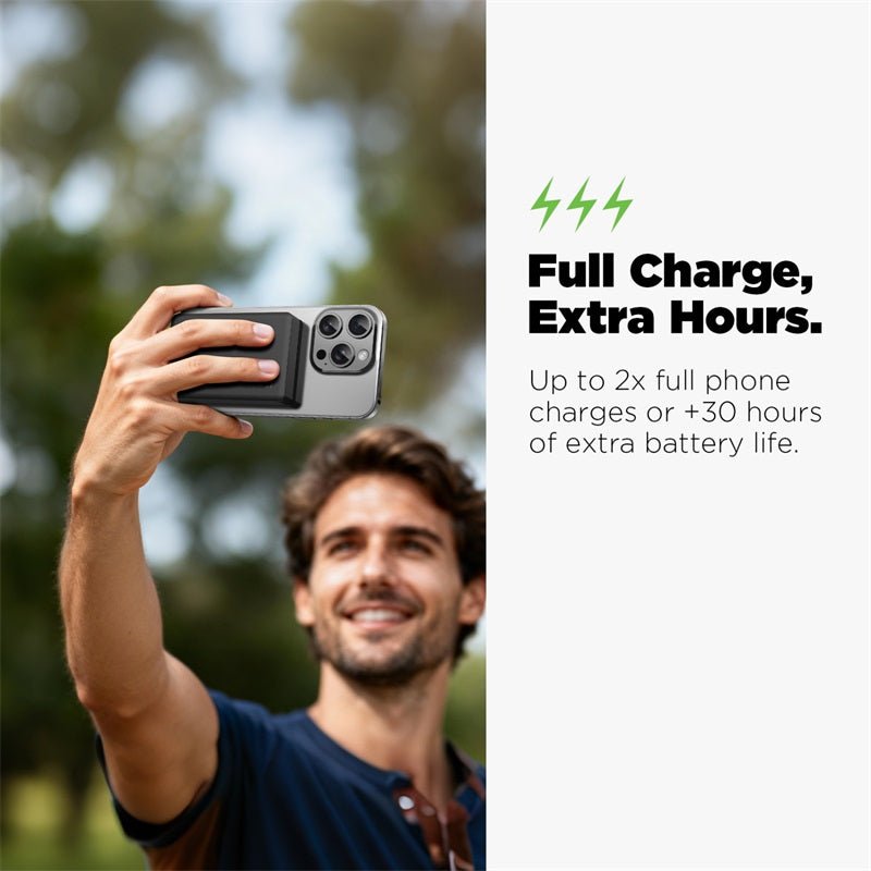 AmpNergy MagVault Slim Magnetic Power Bank – 10000mAh - BlackMyBat Pro