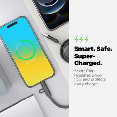 AmpNergy PowerLines 4 - in - 1 Dual - Retractable Charging Cable - 3FT - WhiteMyBat Pro