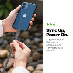 AmpNergy PowerLines 4 - in - 1 Dual - Retractable Charging Cable - 3FT - WhiteMyBat Pro