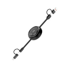 AmpNergy PowerLines 4 - in - 1 Dual - Retractable Charging Cable - 3FT - WhiteMyBat Pro