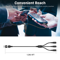 AmpNergy PowerLines 5 - in - 1 Universal Charging Cable (L=4 FT) - BlackMyBat Pro
