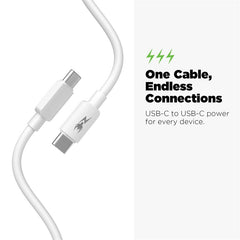 AmpNergy PowerLines USB - C to USB - C Cable - 6FT - WhiteMyBat Pro