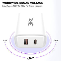 AmpNergy PowerSurge 12W Dual - Port Wall Charger (USB - C + USB - A)AmpNergy
