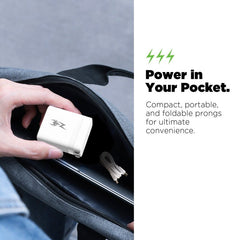 AmpNergy PowerSurge 30 Fast Dual - Port Charger w/ Foldable Plug with USB - C to USB - C Cable - WhiteMyBat Pro