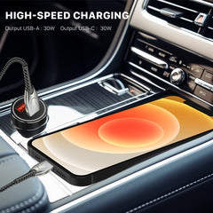 AmpNergy PowerSurge 30W Fast Dual - Port Car Charger - BlackMyBat Pro