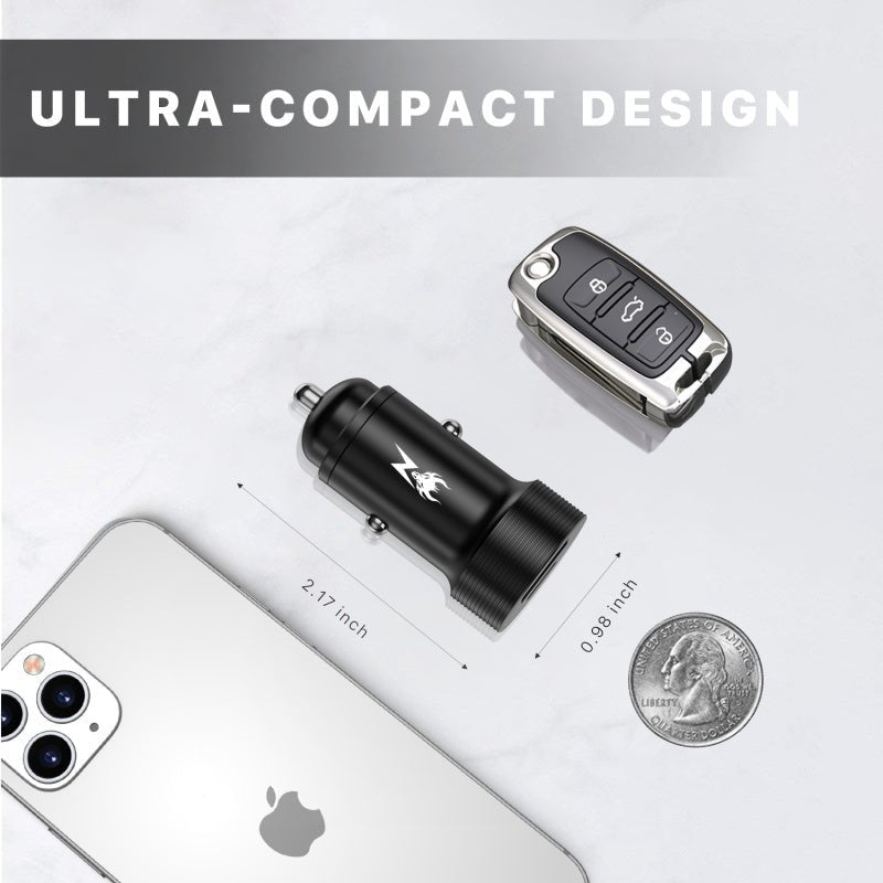 AmpNergy PowerSurge 30W Fast Dual - Port Car Charger - BlackMyBat Pro