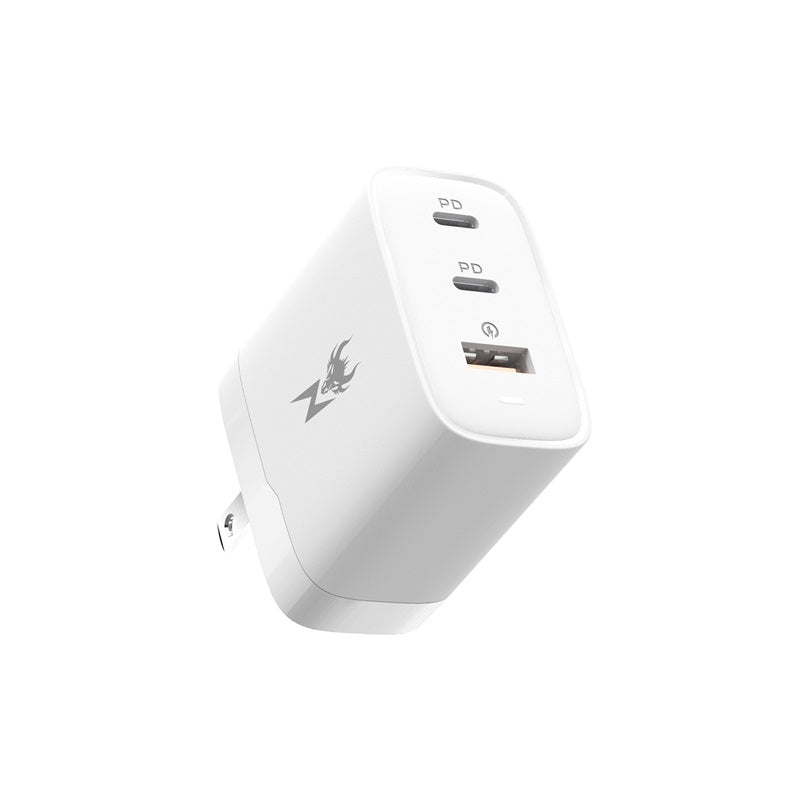 AmpNergy PowerSurge 45 Fast 3 - Port Charger w/ Foldable Plug - WhiteMybat Pro