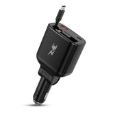 AmpNergy Speedemon 105+ 4 - in - 1 Car Charger w/ Dual Ports & Retractable CablesMyBat Pro