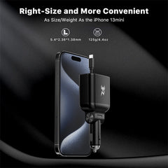 AmpNergy Speedemon 105+ 4 - in - 1 Car Charger w/ Dual Ports & Retractable CablesMyBat Pro