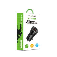 AmpNergy Speedemon 12W Fast Dual - Port Car Charger - BlackAmpNergy