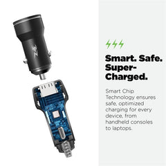 AmpNergy Speedemon 12W Fast Dual - Port Car Charger - BlackAmpNergy