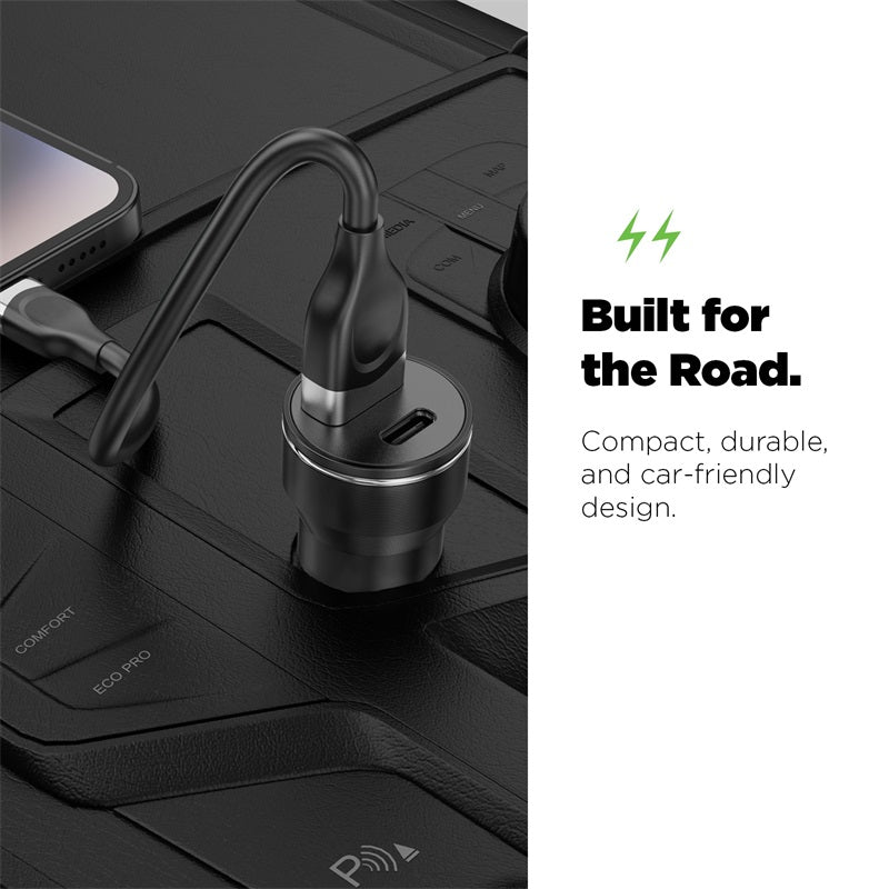 AmpNergy Speedemon 12W Fast Dual - Port Car Charger - BlackAmpNergy
