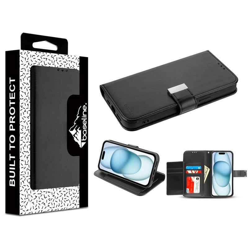 baseline MyJacket Wallet Xtra Series for Apple iPhone 15 - Black / BlackMyBat Pro