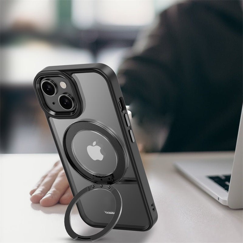 baseline RingRound 360° Kickstand Case w/ MagSafe for Apple iPhone 15 - BlackMyBat Pro