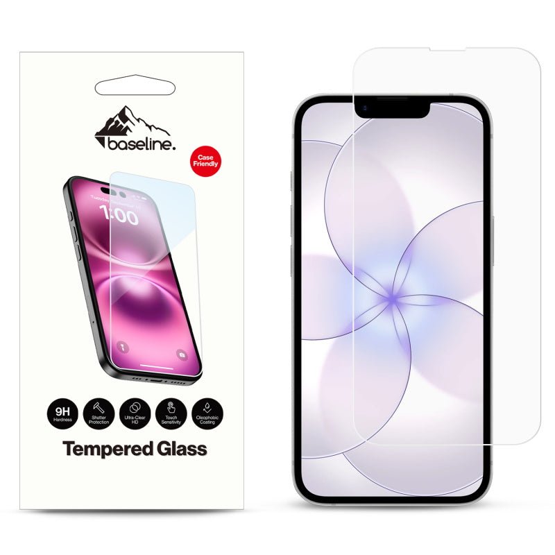 baseline Tempered Glass Screen Protector (2.5D) for Apple iPhone 17e / 16e / 14 / 13 / 13 Pro - ClearMybat Pro