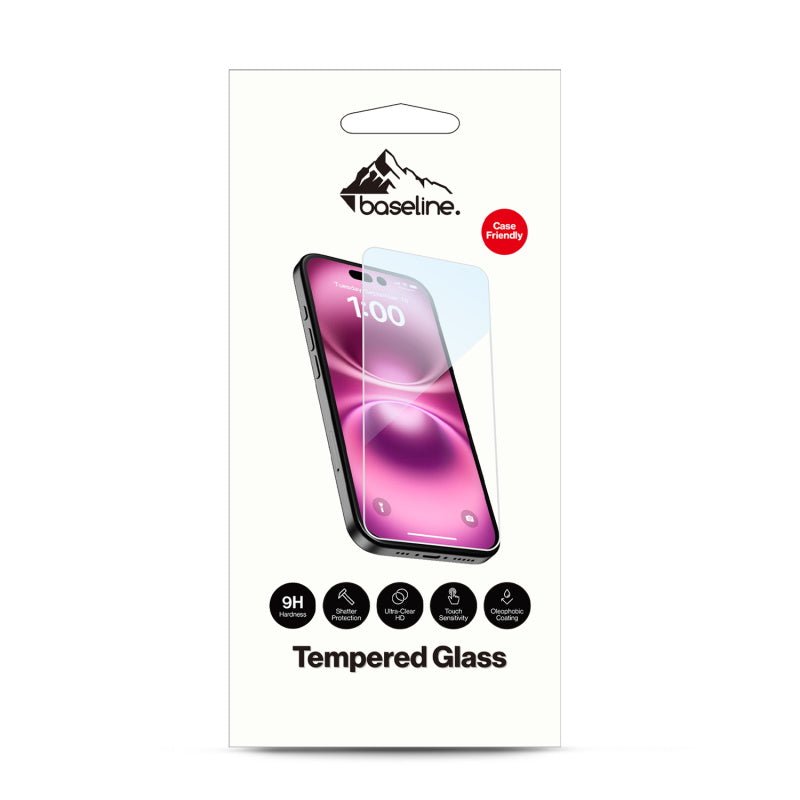 baseline Tempered Glass Screen Protector (2.5D) for Apple iPhone 17e / 16e / 14 / 13 / 13 Pro - ClearMybat Pro