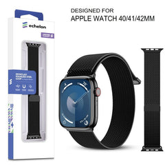 echelon Ironclad Stainless Steel Loop for Apple Watch Series 9 41mm/Watch Series 10 42mm / Watch SE (2022) 40mm - SilverWatch Series 9 45mm
